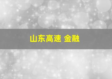 山东高速 金融